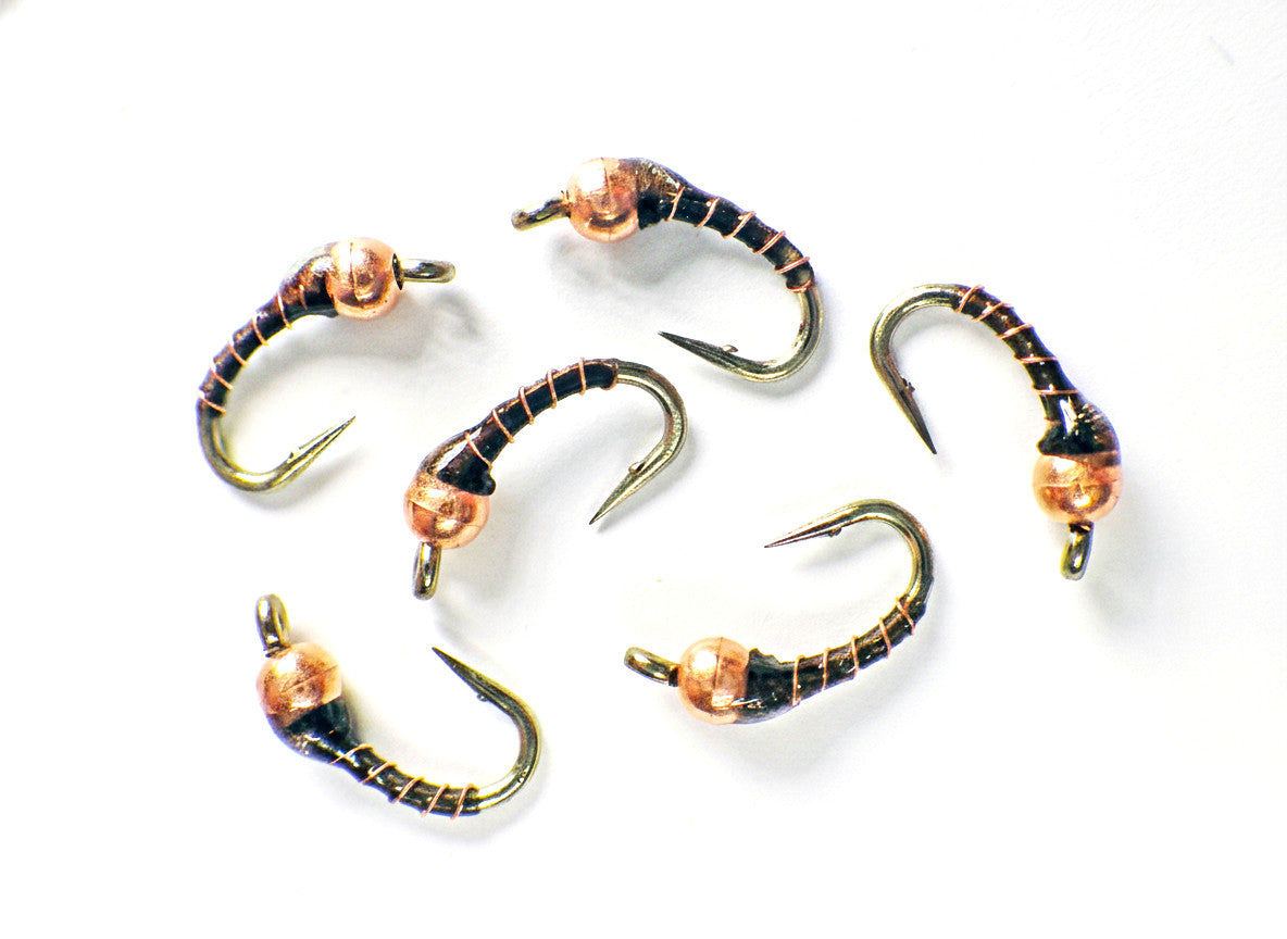 Premium Tungsten Midge Nymphs for Fly Fishing - Copper Chocolate Flies