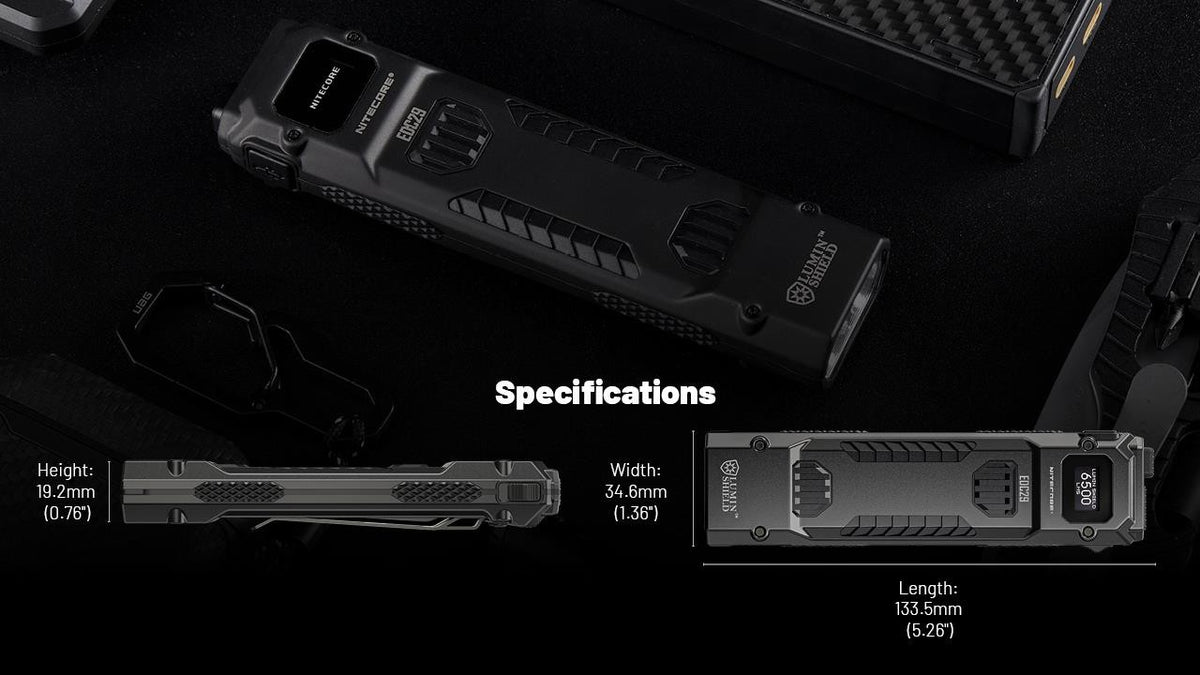 Rechargeable LED Flashlight 6500 Lumens Slim Body with Patch - Compact, High Brightness