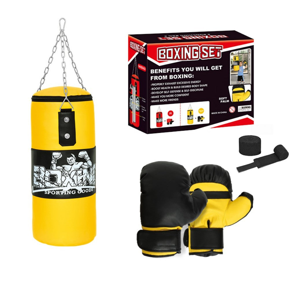 Boxing MMA Training Gloves Set with Chain and Heavy Duty Punching Bag