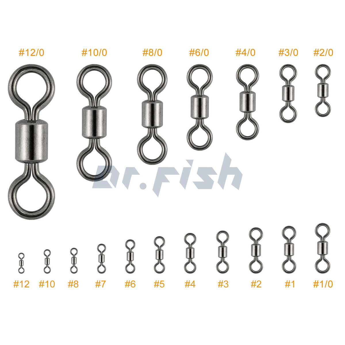 Stainless Steel Fishing Swivels Set - Heavy Duty Barrel & Rolling Rings