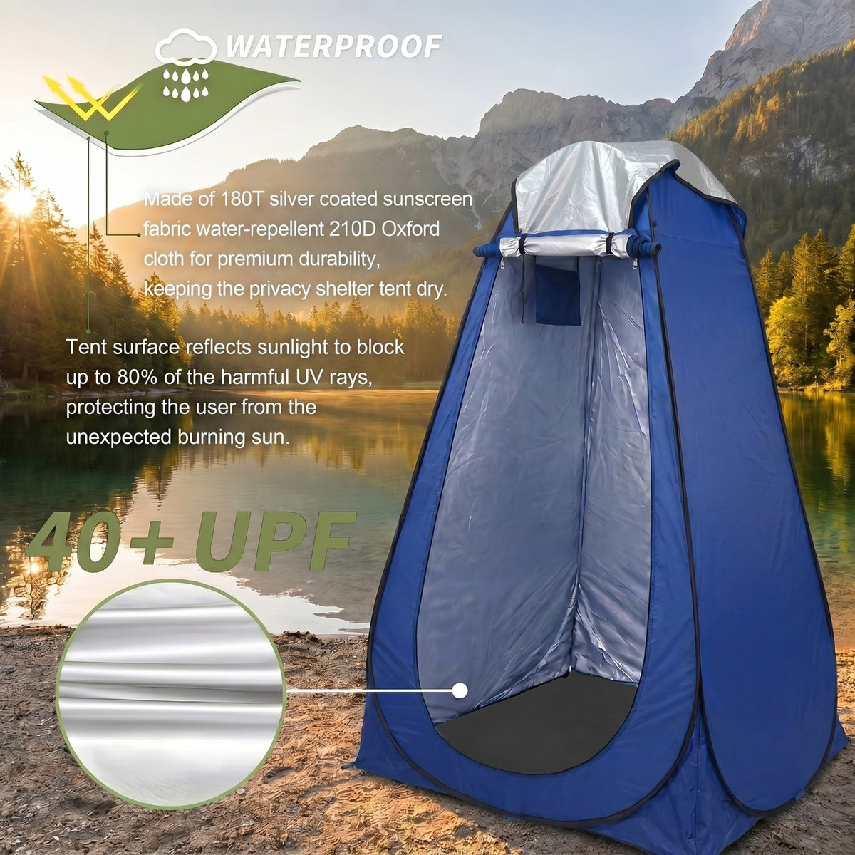 Portable Privacy Shower Tent for Camping Beach Outdoor Changing Room