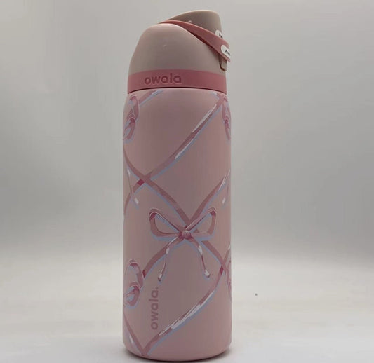 Insulated 32oz Water Bottle with Leak-Proof Lid - Pink Holiday Edition