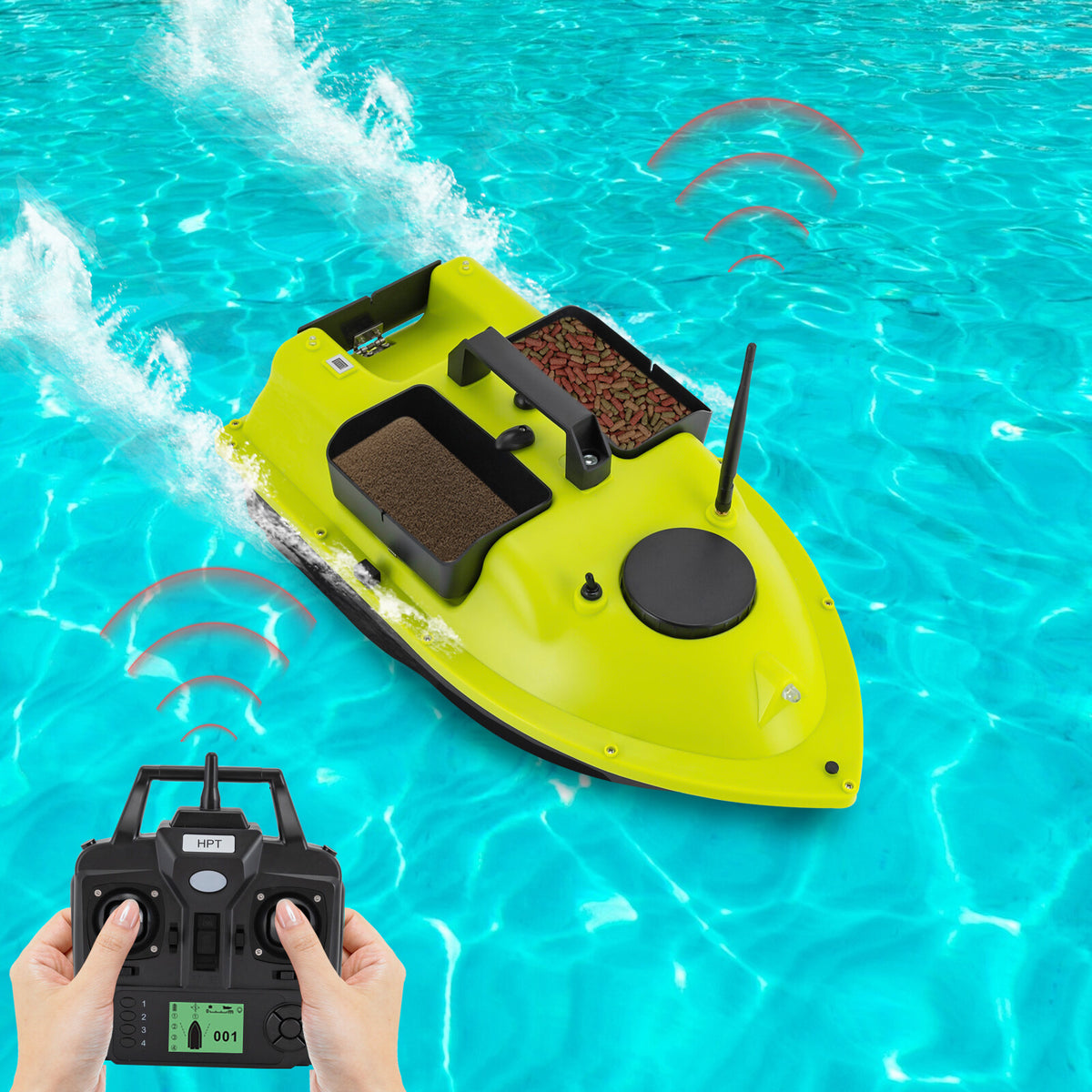 RC Fishing Bait Boat with Remote Control - Battery Powered Aquatic Lure Collector
