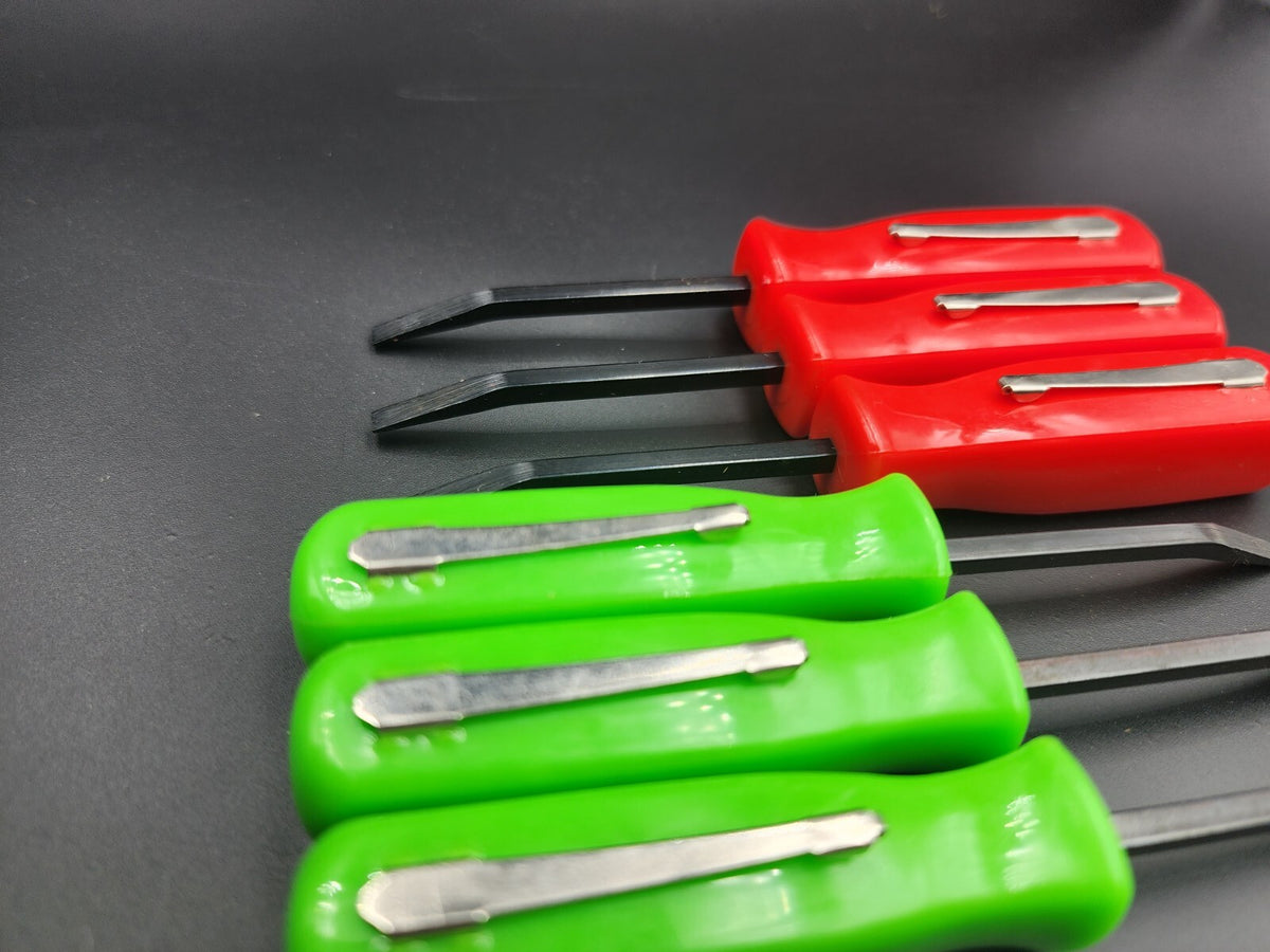 6-Piece Red & Green Pocket Prybar Set for Outdoor Camping & Survival