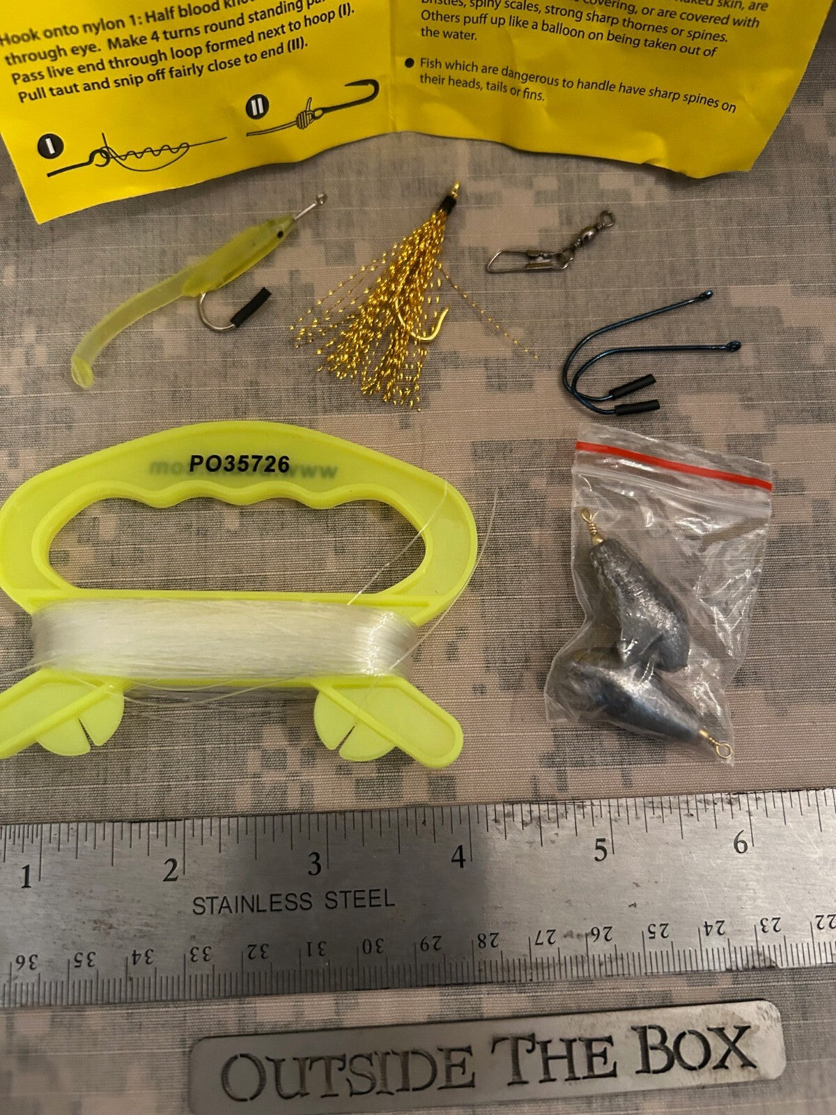 Ultralight Fishing Kit with Monofilament Line, Hooks, Swivels & Lures - Pocket Sized Emergency Survival Gear