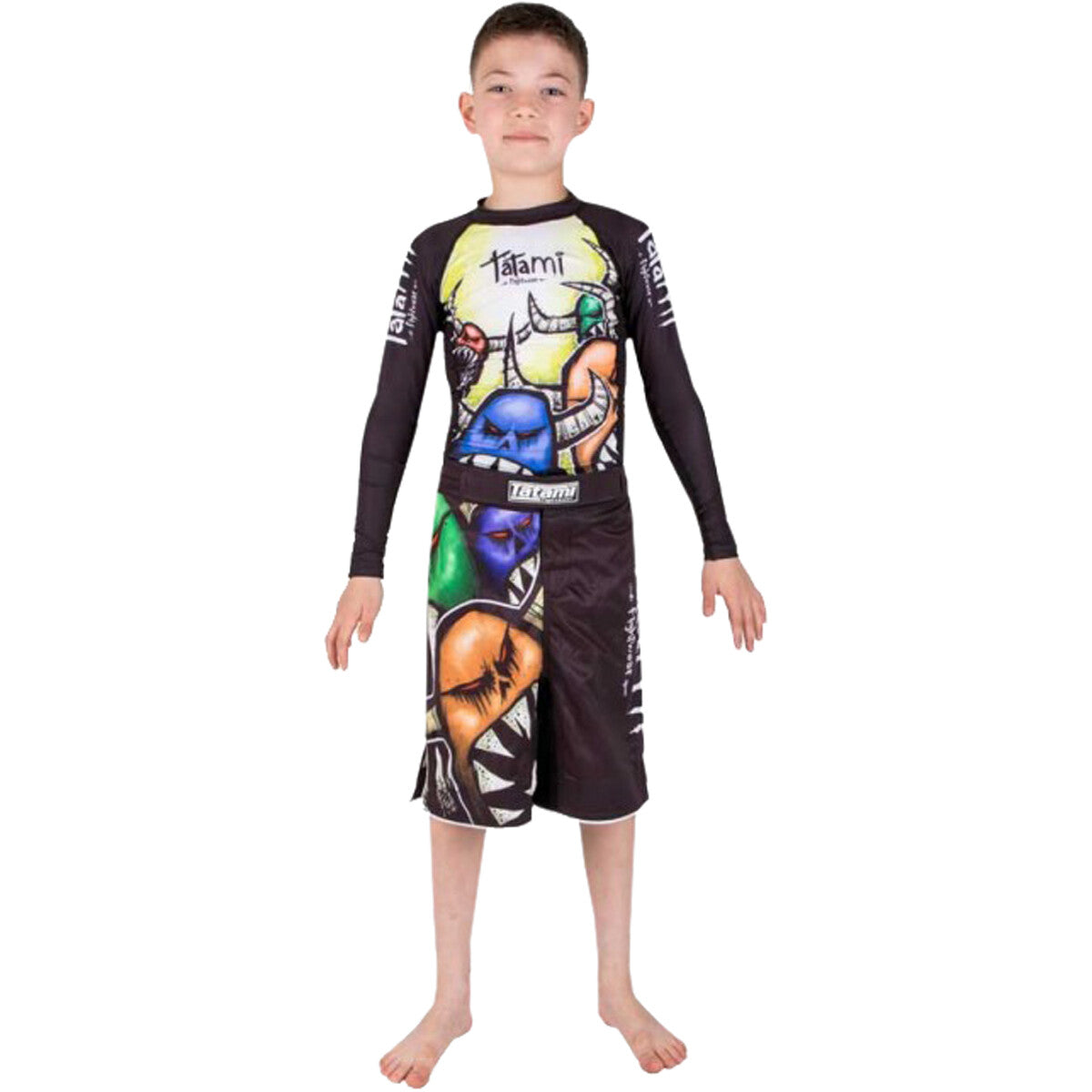 Kids MMA Fight Shorts with Graphic Design - Durable Polyester/Spandex