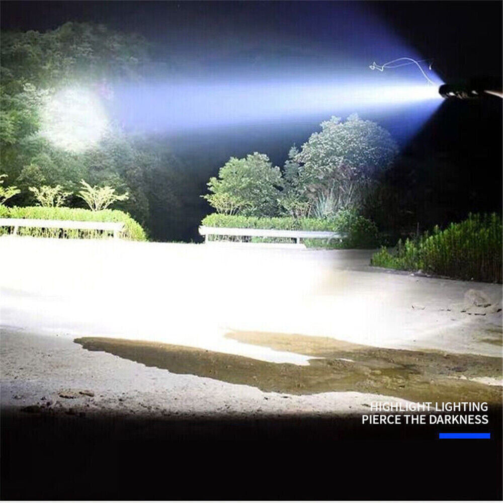 Rechargeable LED Tactical Flashlight - Waterproof Handheld Torch USB & Battery Included