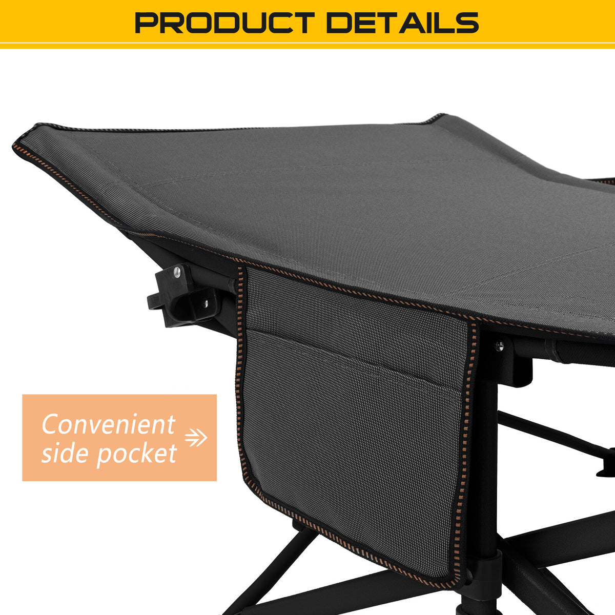 Heavy Duty Folding Camping Cot - Oversized & Standard Military Bed for Adults