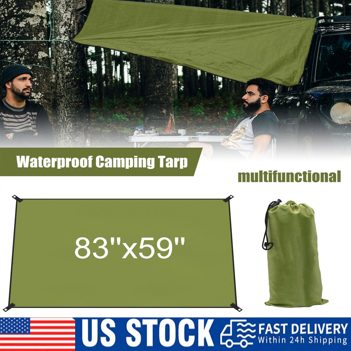 Waterproof Camping Tarp Shelter for Outdoor Backpacking and Rain Protection
