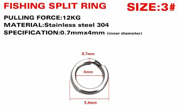 200PCS Stainless Steel Fishing Split Rings Assorted Sizes for Heavy Duty Fishing