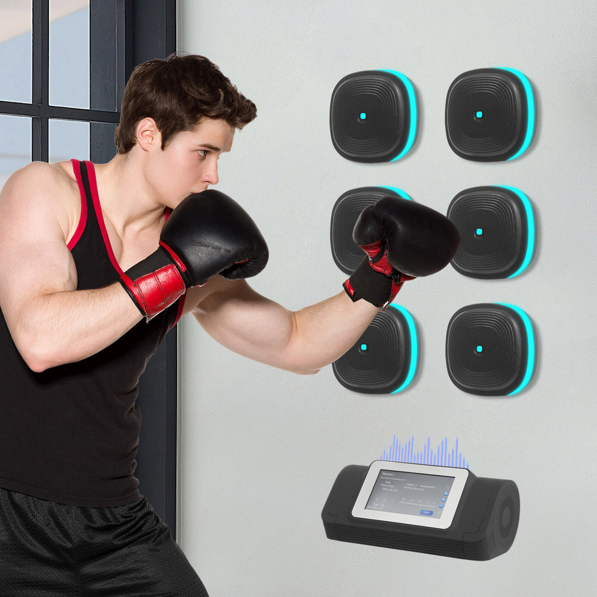 Bluetooth Boxing Punching Machine with 6 Targets and Music Training