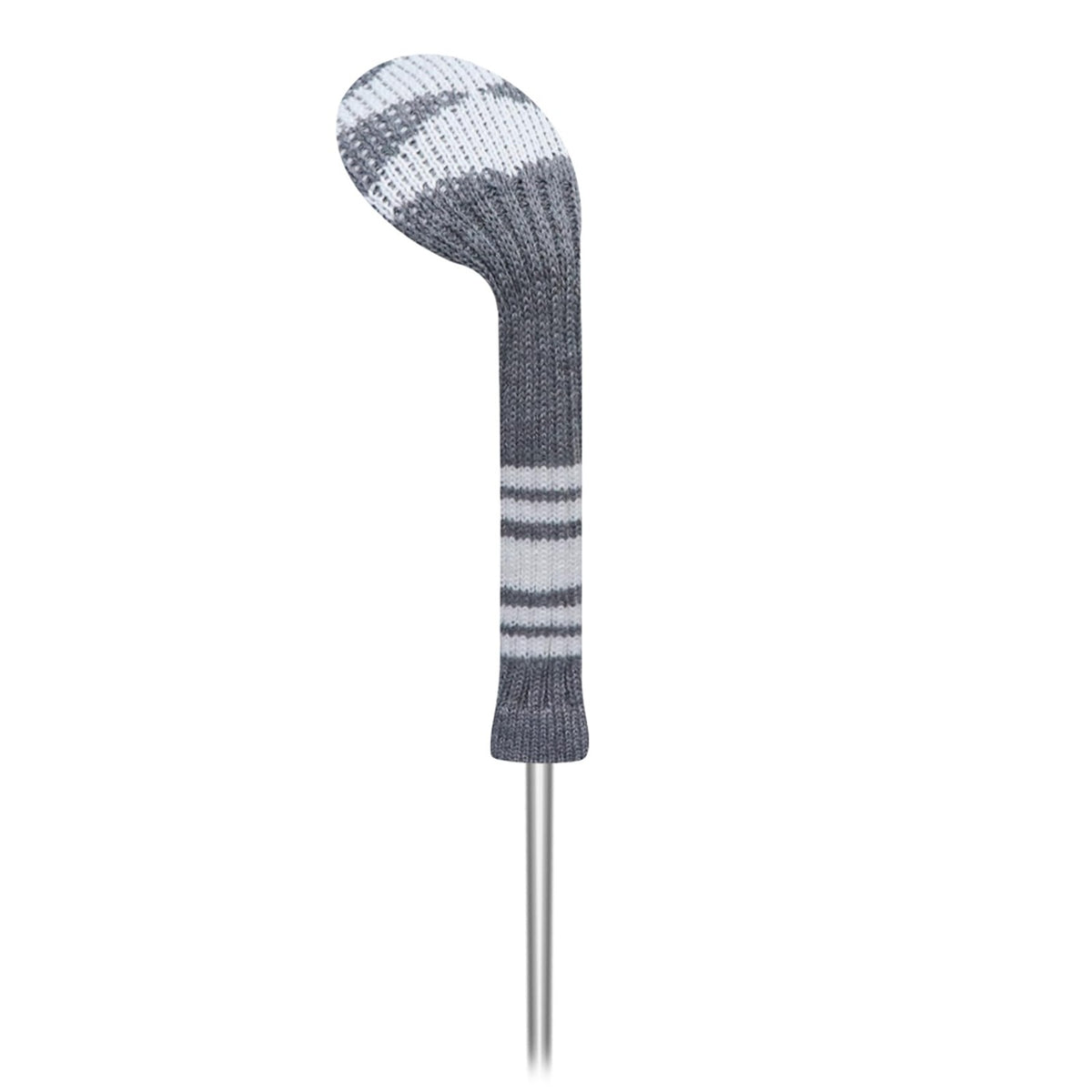 Knitted Golf Club Headcovers for Woods and Hybrids - Gray White Plaid