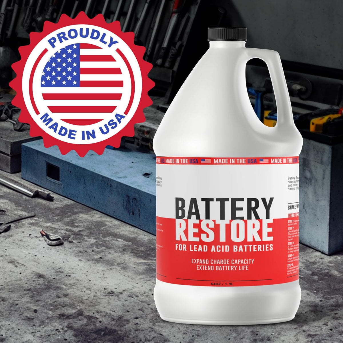 Lead Acid Battery Desulfator Solution - 64 oz Refill for Car, Marine, Golf Carts