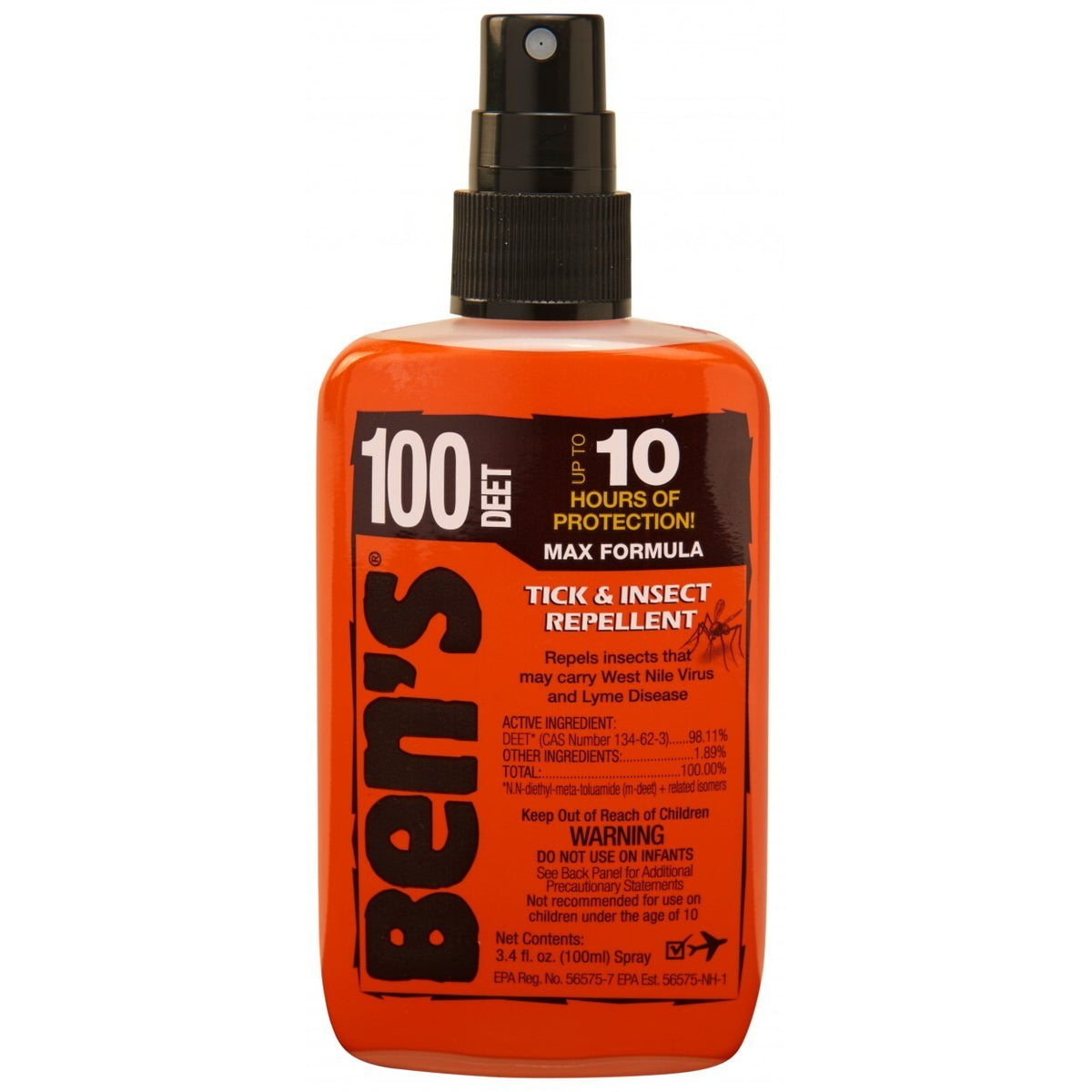 Max DEET Insect Repellent Spray - 3.4 oz. Long-Lasting Bug & Mosquito Protection