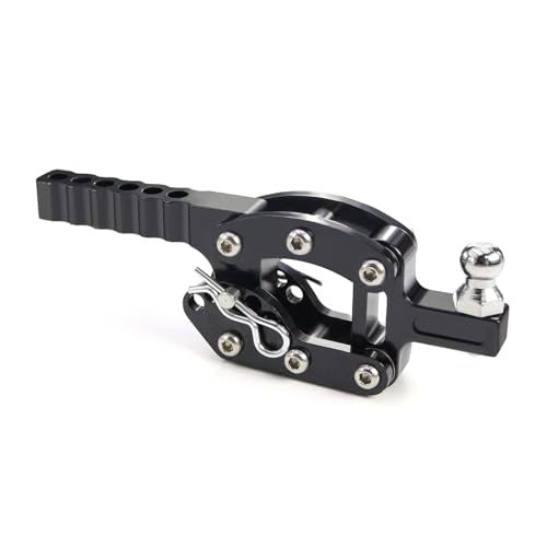 Adjustable Metal RC Car Tow Hook Trailer Hitch for 1/8 & 1/10 Crawlers Black