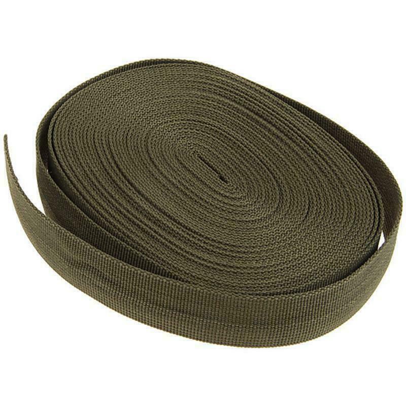 Heavy Duty Nylon Webbing Strap - 1 Inch x 10 Yards, Tactical, Flat Webbing