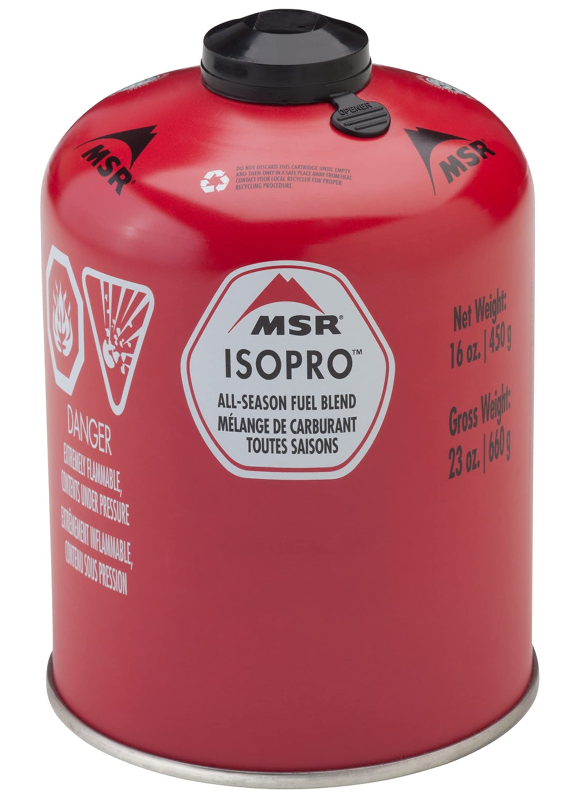 MSR IsoPro Fuel Canister 16oz for Backpacking & Camping Stoves