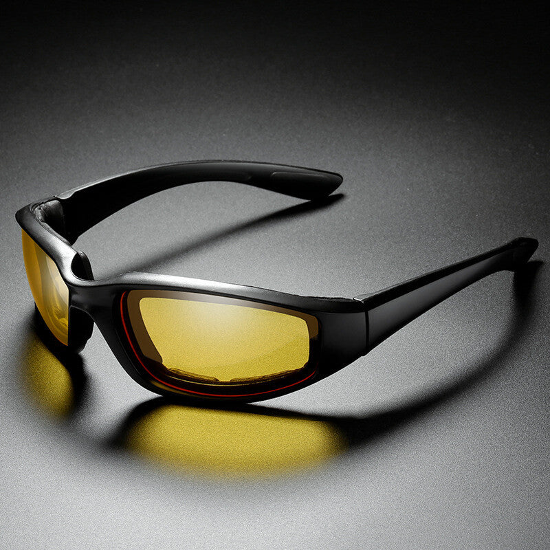 Motorcycle Riding Glasses 3 Pairs UV400 Shield Clear Smoke Yellow Padded Comfortable