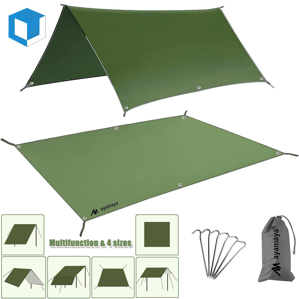 Waterproof Camping Tarp Sun Shelter Rain Fly Canopy for Outdoors