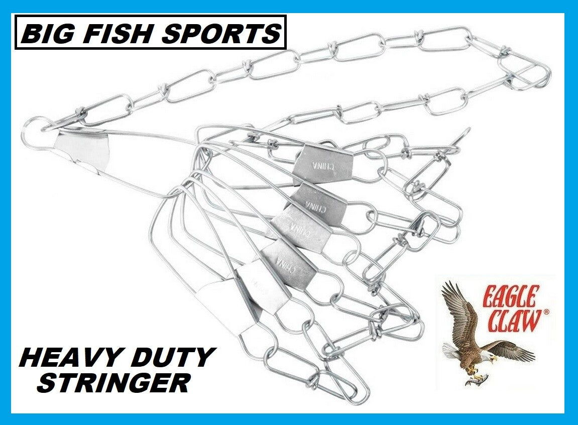 40-Inch Silver Fish Chain Stringer with 7 Snaps for Freshwater and Saltwater Fishing