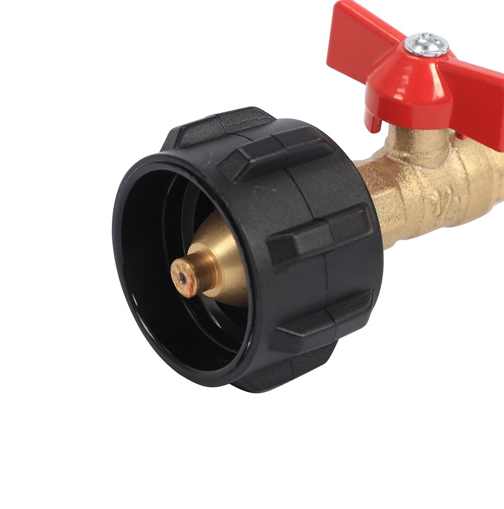 Propane Refill Adapter with Gauge and Control Valve for 1lb to 20lb Tanks