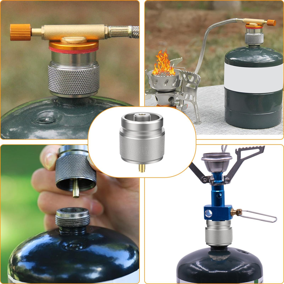 Propane to Butane Gas Adapter for Camping Stoves - EN417 Valve Converter