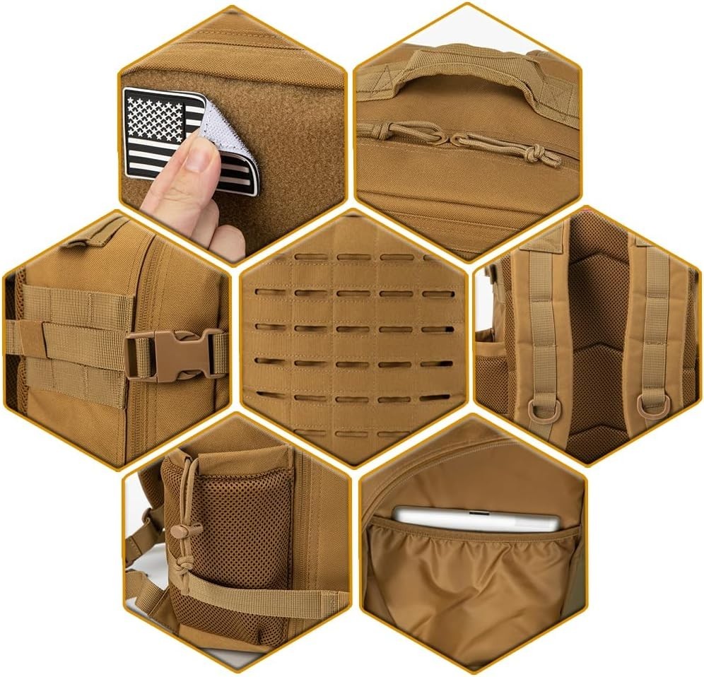 Military Tactical Backpack 25L Molle Daypack Bug Out Bag for Men