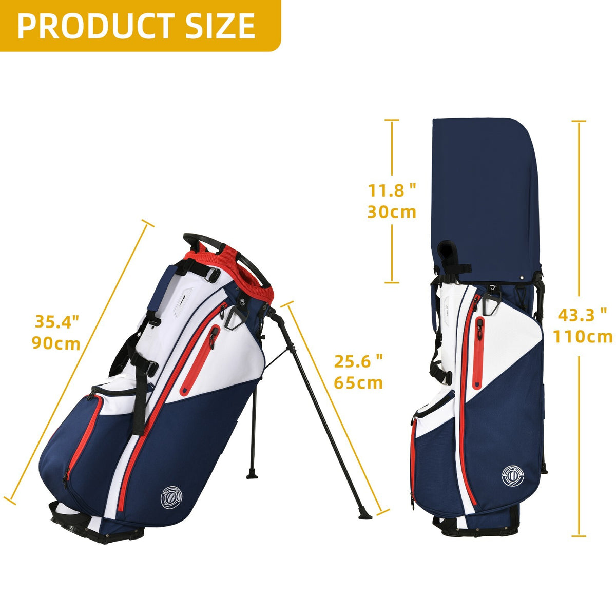 Lightweight 14-Way Golf Stand Bag with Full Length Dividers and Padded Straps