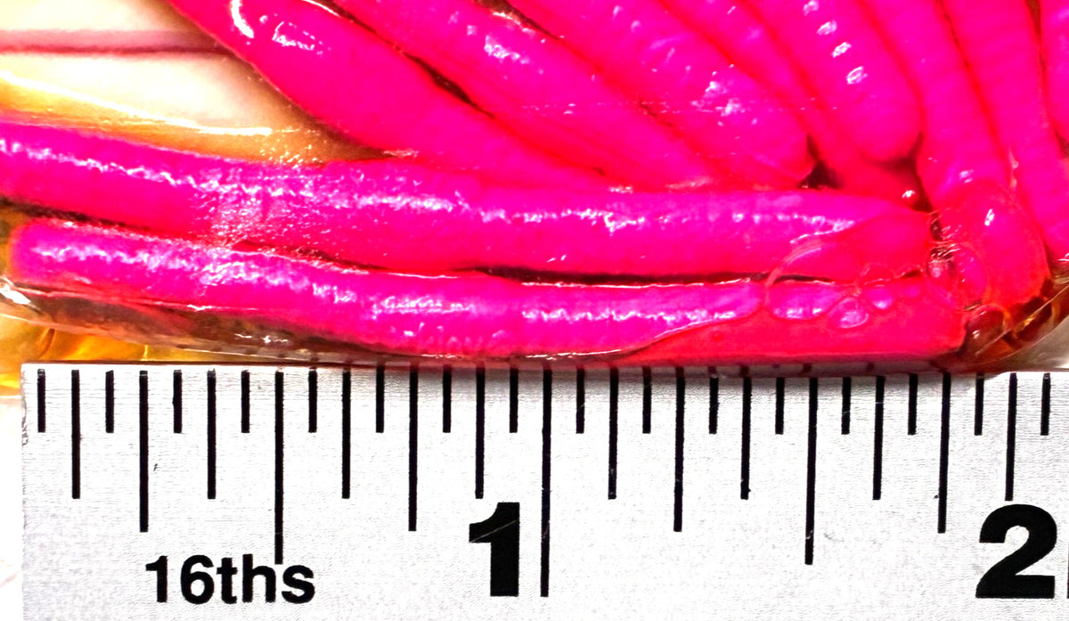 Floating Trout Worms 2 Inch Bubblegum Soft Plastic Baits - 10 Pack