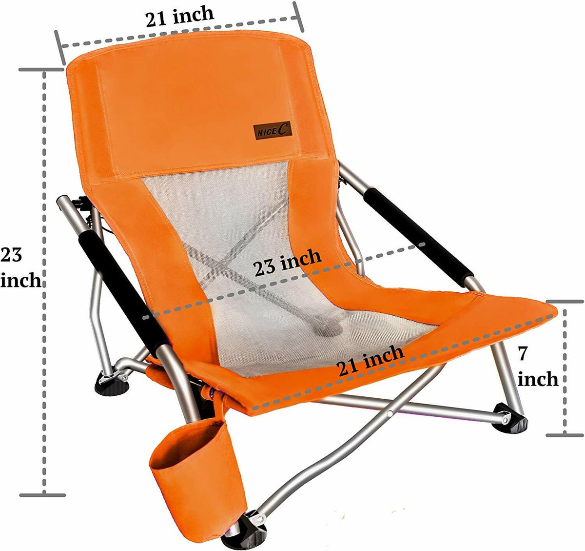 Folding Beach Chair for Adults - Lightweight Portable Camp Chair 1-Pack