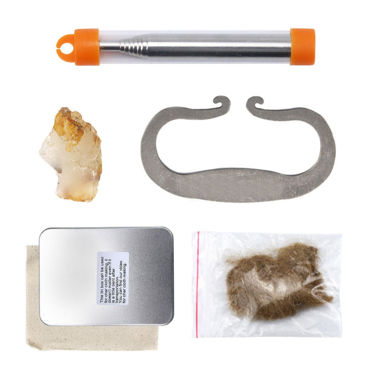Outdoor Fire Starter Kit with Flint Stone & Carbon Steel Striker - 15,000 Sparks