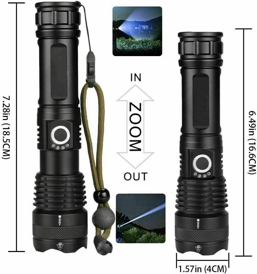 Super Bright LED Tactical Flashlight with Rechargeable Battery, 1000 Lumens