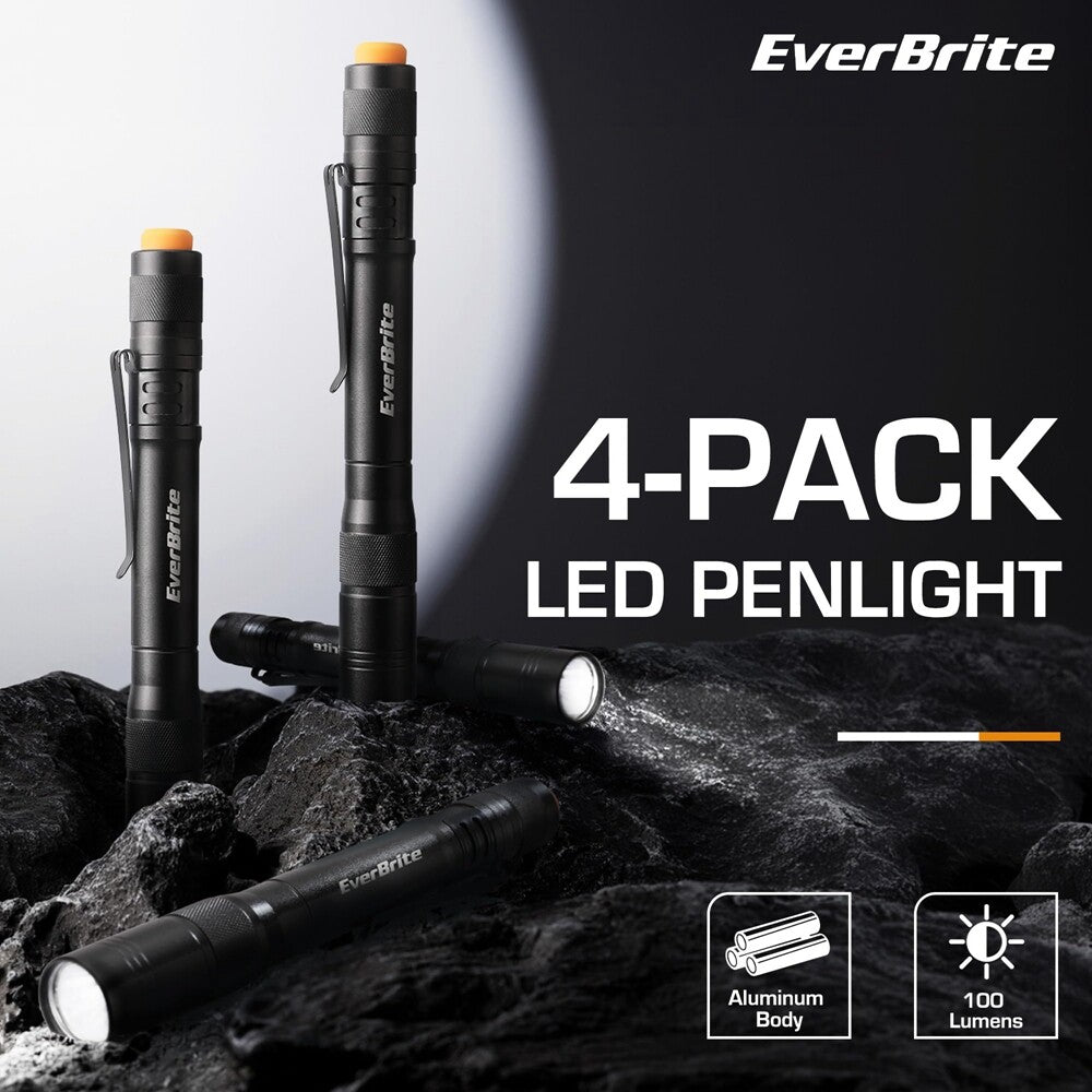 LED Pen Light Flashlight 4 Pack Aluminum Pocket Torch with Batteries