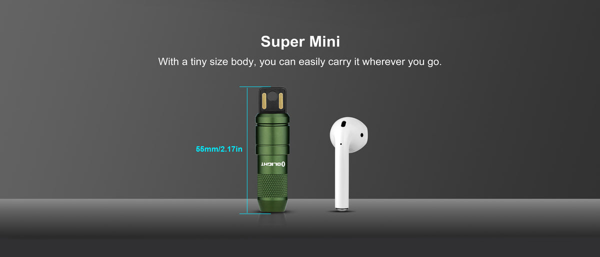 Rechargeable Keychain Flashlight 50 Lumens Compact Aluminum