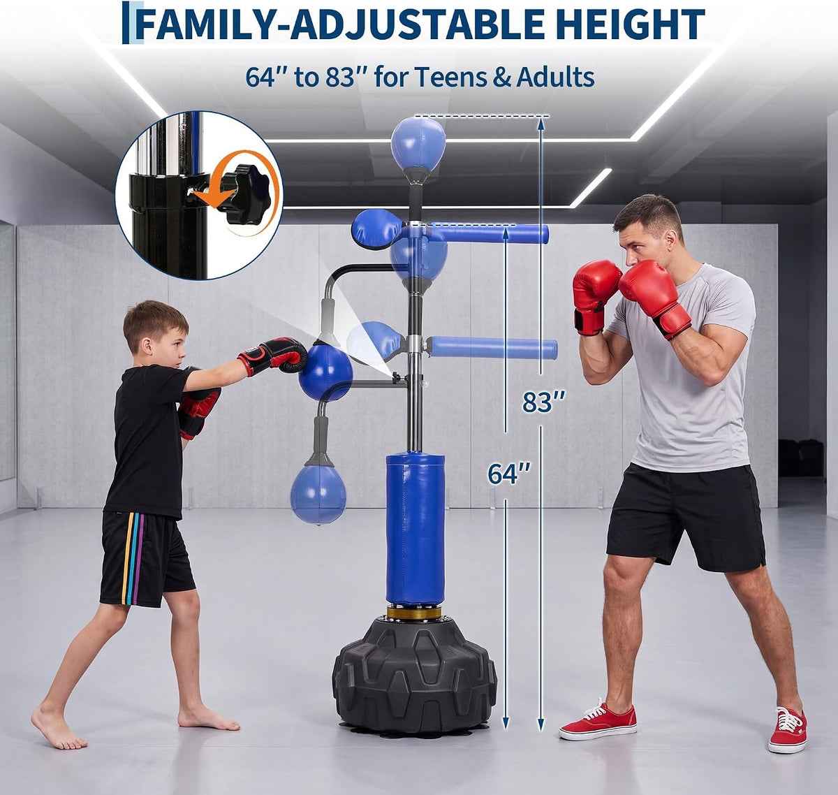 4-in-1 Freestanding Punching Bag Stand for Boxing & Kickboxing Training