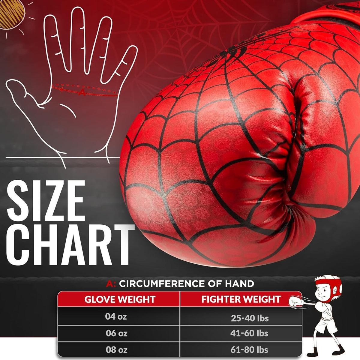 Kids Boxing Gloves & Gel Hand Wraps Set for Martial Arts Training