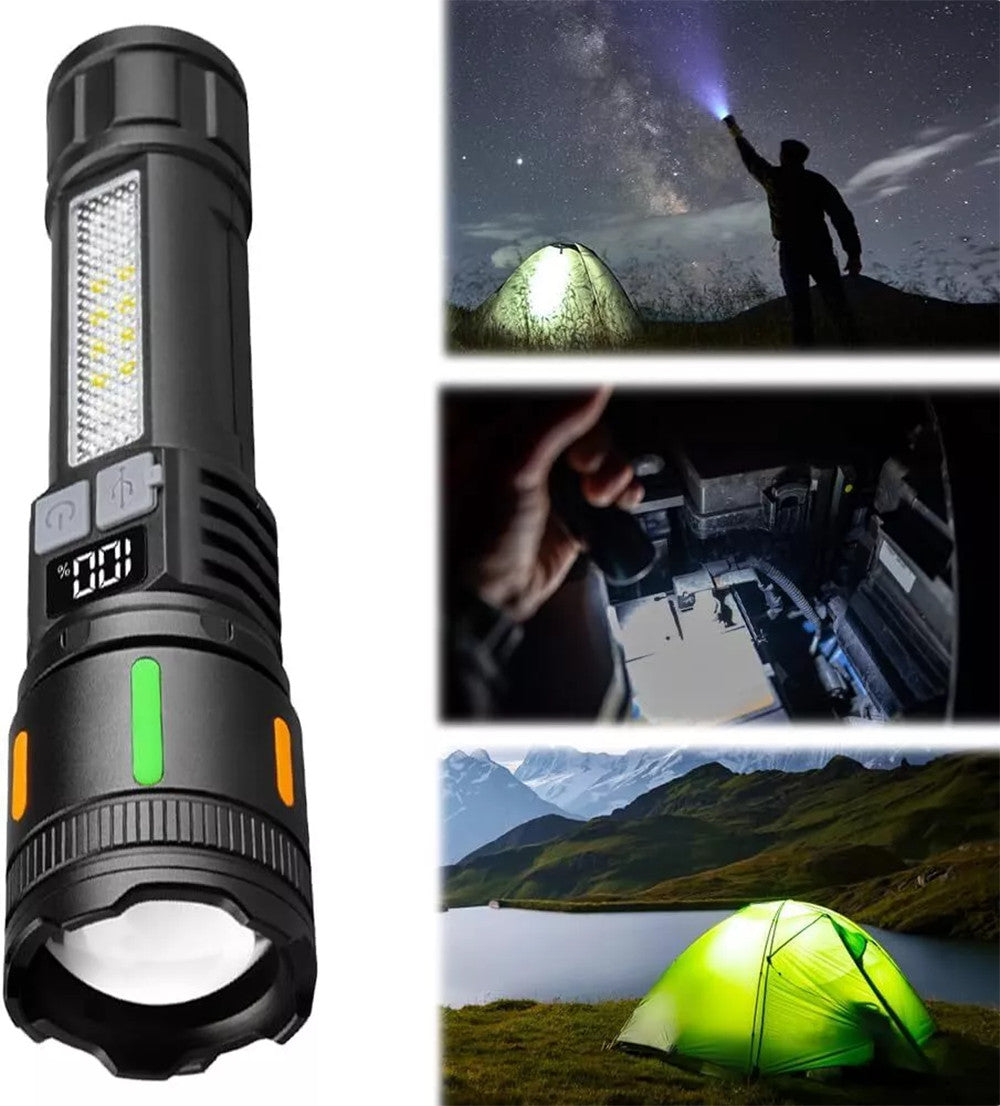 Super Bright LED Tactical Flashlight Set 2 Pack Rechargeable Work Light 99 Million Lumens