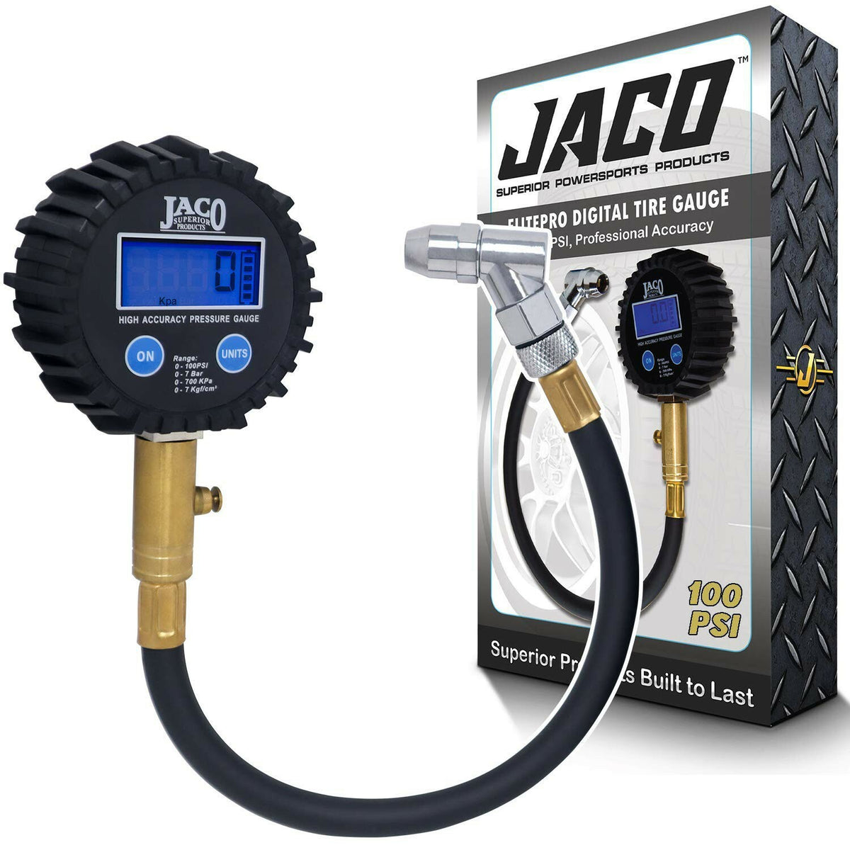Digital Tire Pressure Gauge 100 PSI Professional Accuracy - JACO ElitePro