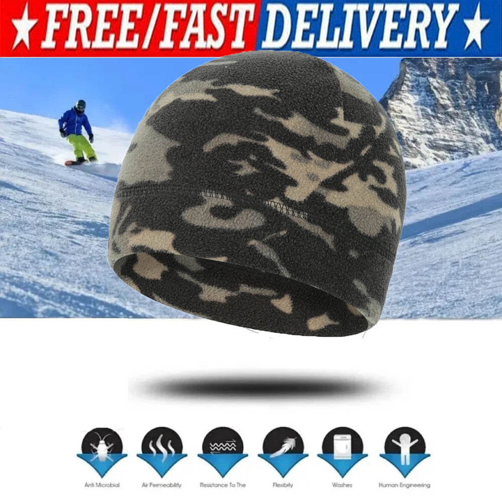 Winter Fleece Skull Cap Beanie for Men and Women - Windproof Ski & Outdoor Hat