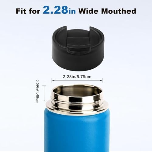Leakproof Flip Lid for 12-64 oz Wide Mouth Water Bottles - BPA-Free