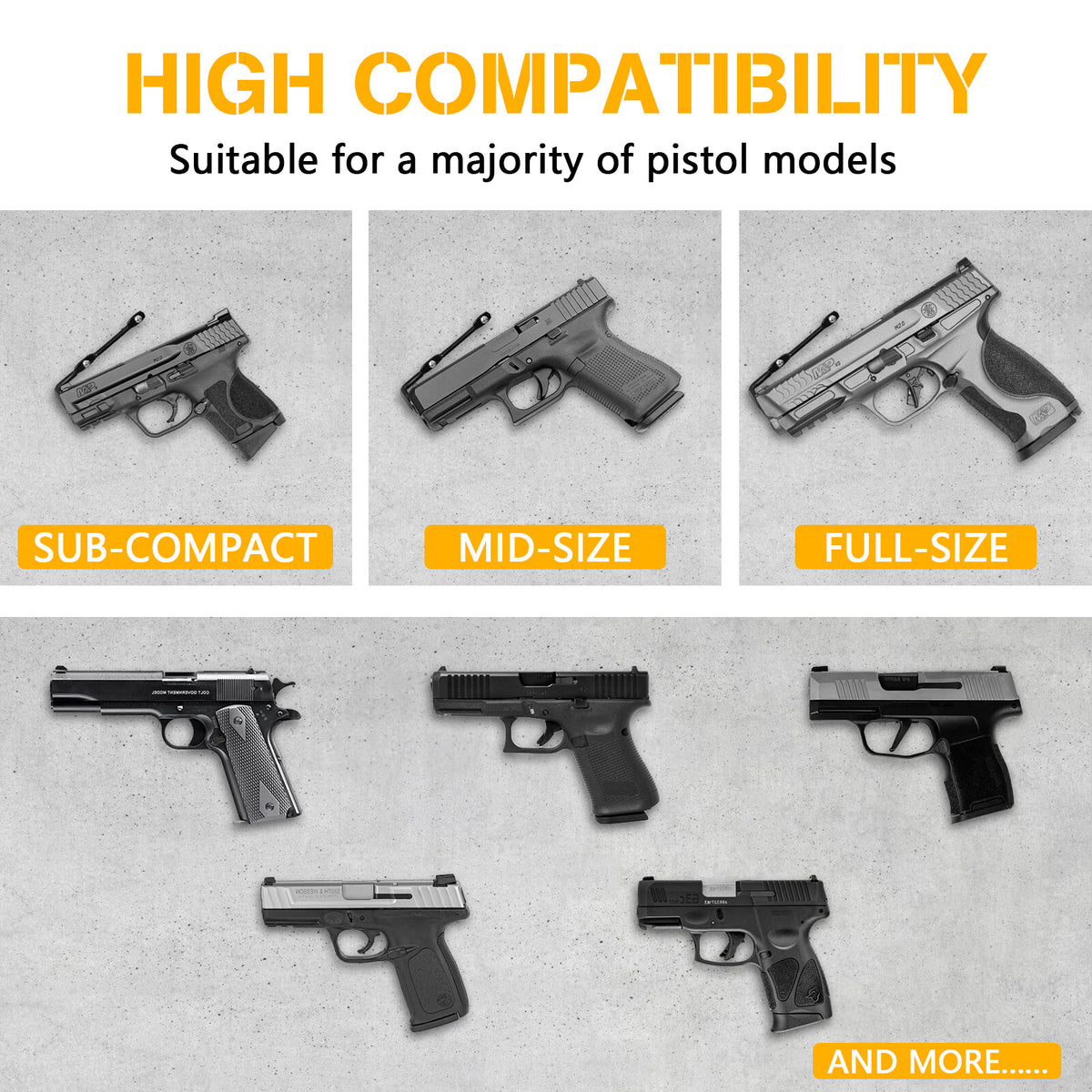 Wall Mount Handgun Rack Hooks - Pistol Organizer for Safe & Easy Access