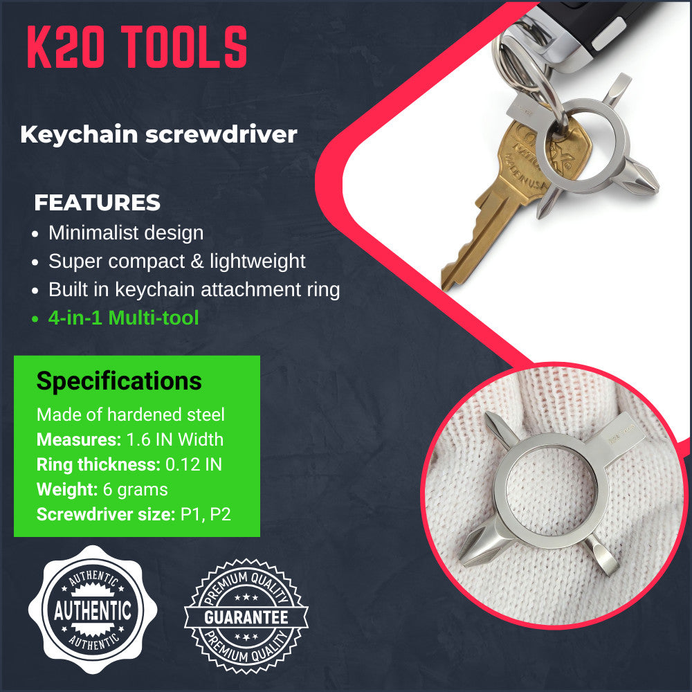 Mini Keychain Screwdriver Set with Phillips and Flat Head - Portable EDC Tool
