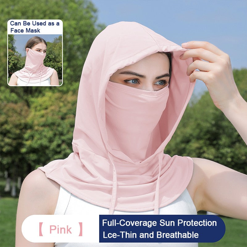3-in-1 Cooling Balaclava Face Mask UV Protection Sun Shield Ice Silk Head Cover