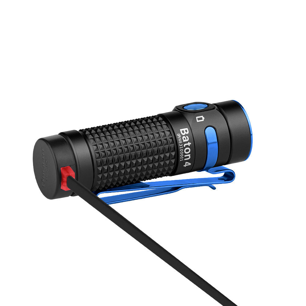 Rechargeable LED Flashlight with Charging Case and Compact Torch - Black