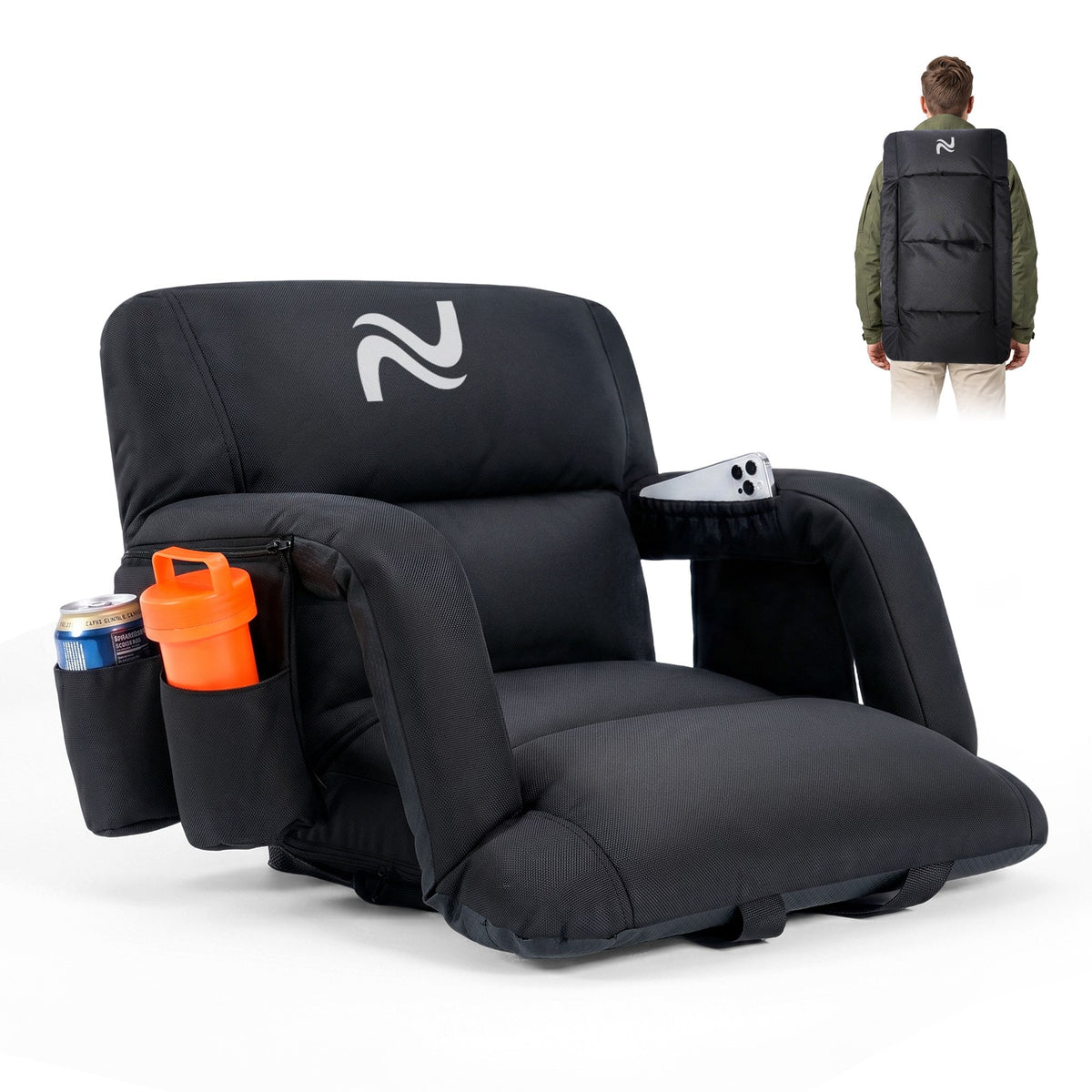 Adjustable Stadium Seat Cushion with Back Support for Bleachers - Multiple Sizes