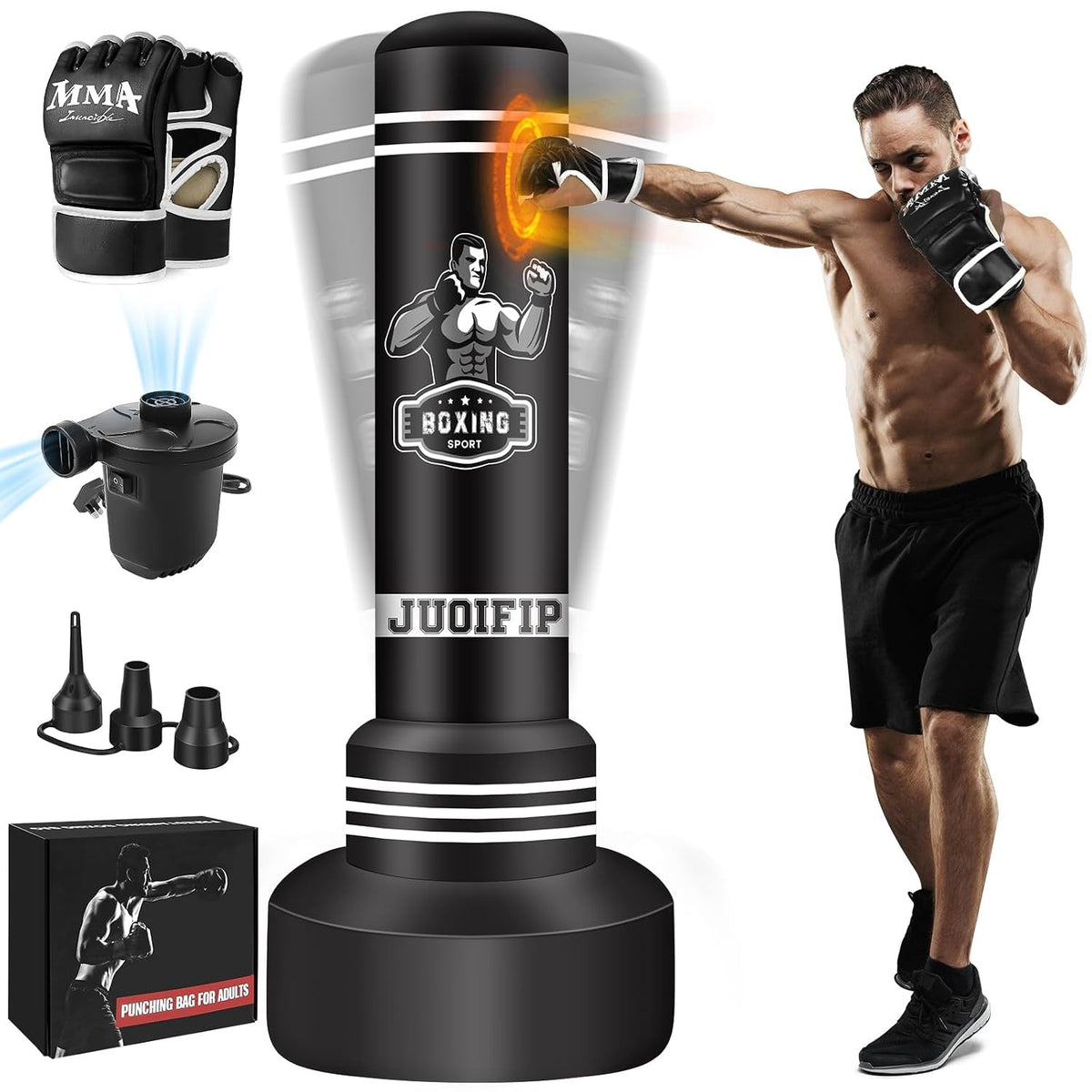 Adult Freestanding Boxing Punching Bag with Stand 70 Inch Heavy Duty Training Equipment