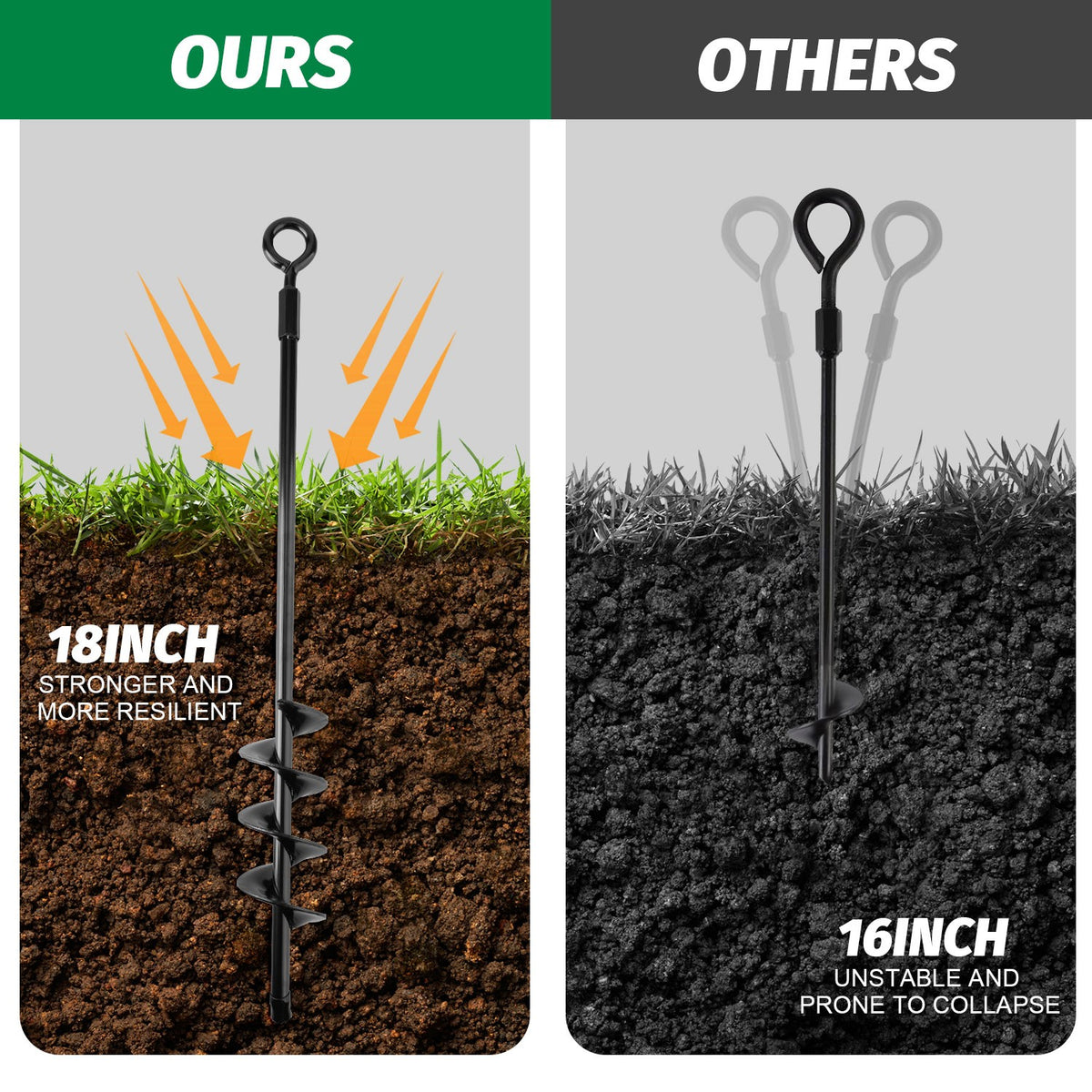 Heavy Duty Ground Anchors 4 Pack for Trampolines and Outdoor Structures