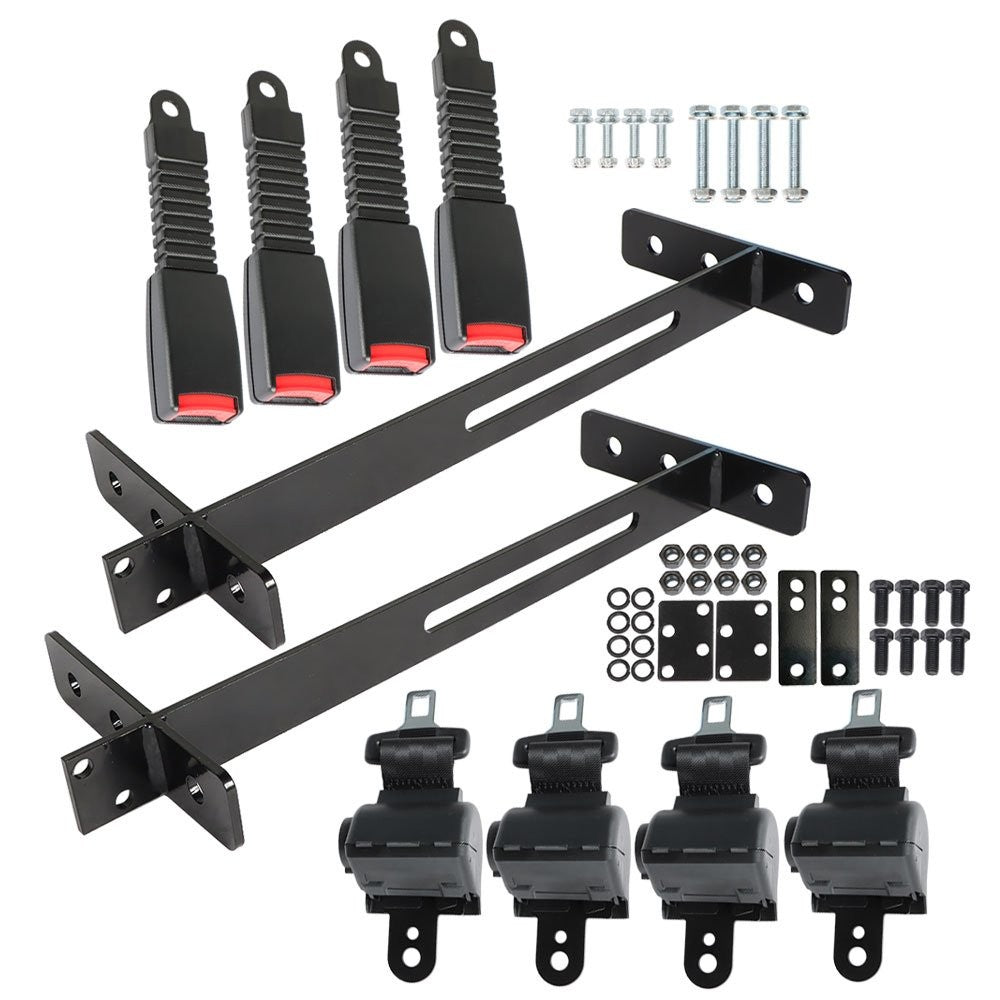 Retractable Golf Cart Seat Belt Kit for EZGO Yamaha Club Car – 4 Passenger