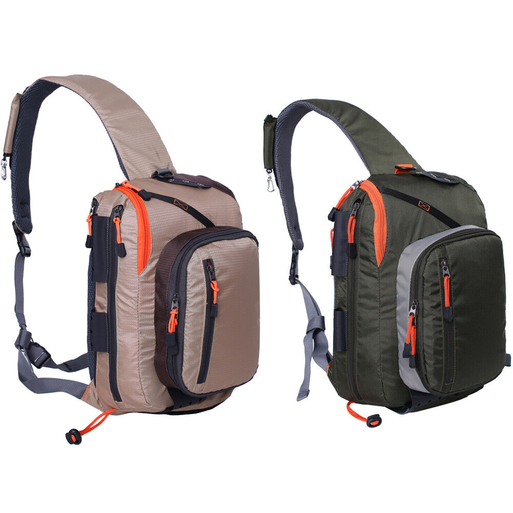 Fly Fishing Sling Bag with Multiple Pockets & Adjustable Straps, Lightweight Tackle Organizer