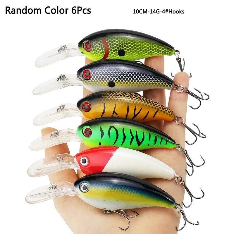 9-Piece Fishing Lure Set Hard Minnow Crankbaits for Bass & Crappie